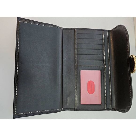 Vintage Dooney & Bourke fabric gray/red/black wallet with checkbook holder. - Picture 3 of 4